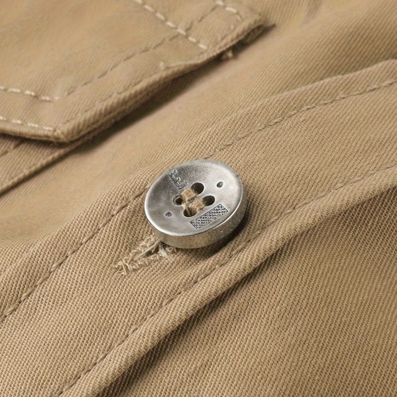 Men's cotton shirt - long sleeve, regular fit, with pockets