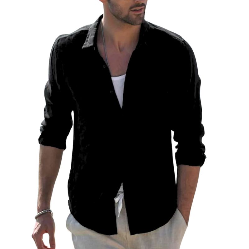 Men's button-down linen shirt