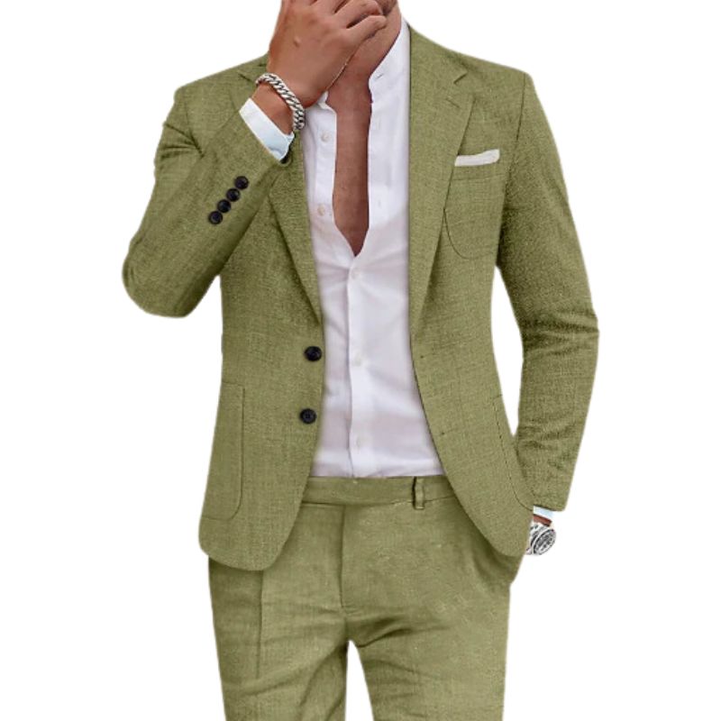 Mario - Stylish men's linen suit for warm days and casual elegance