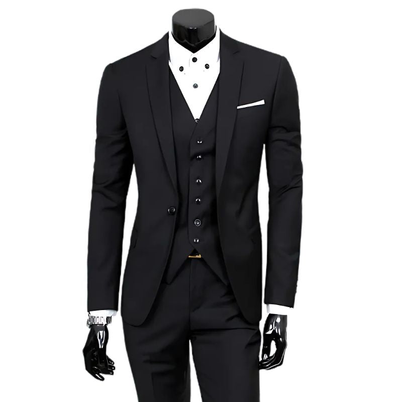 Remy - 3-piece men's suit with business blazer, waistcoat and trousers