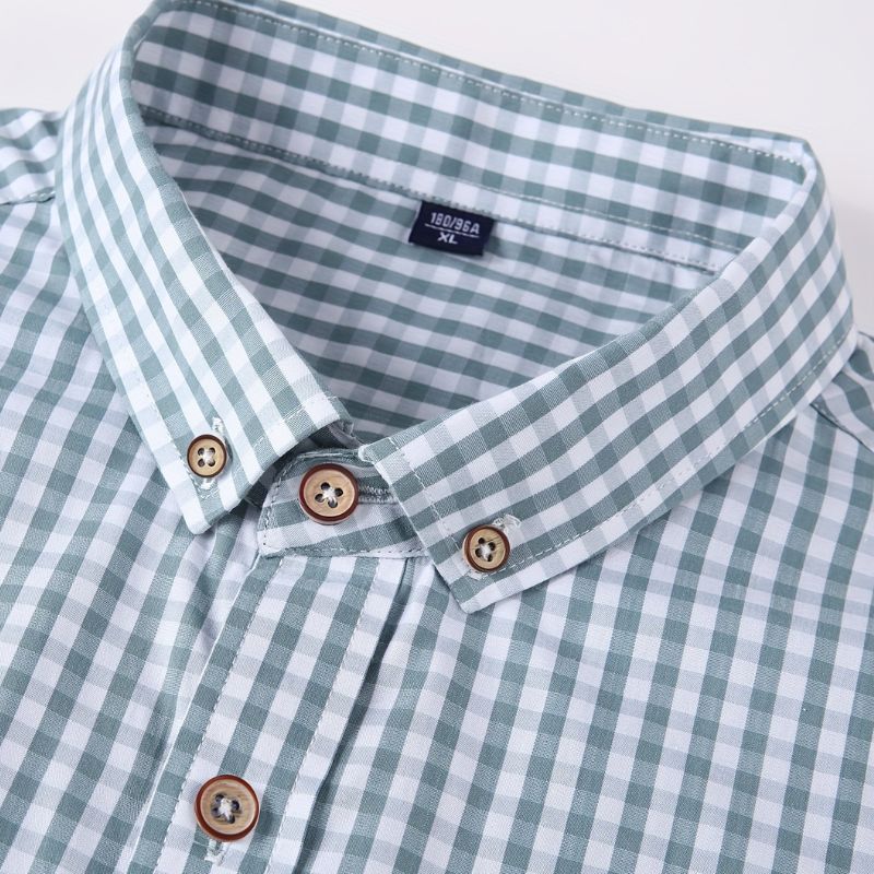 Men's casual checked shirt - breathable, long sleeves