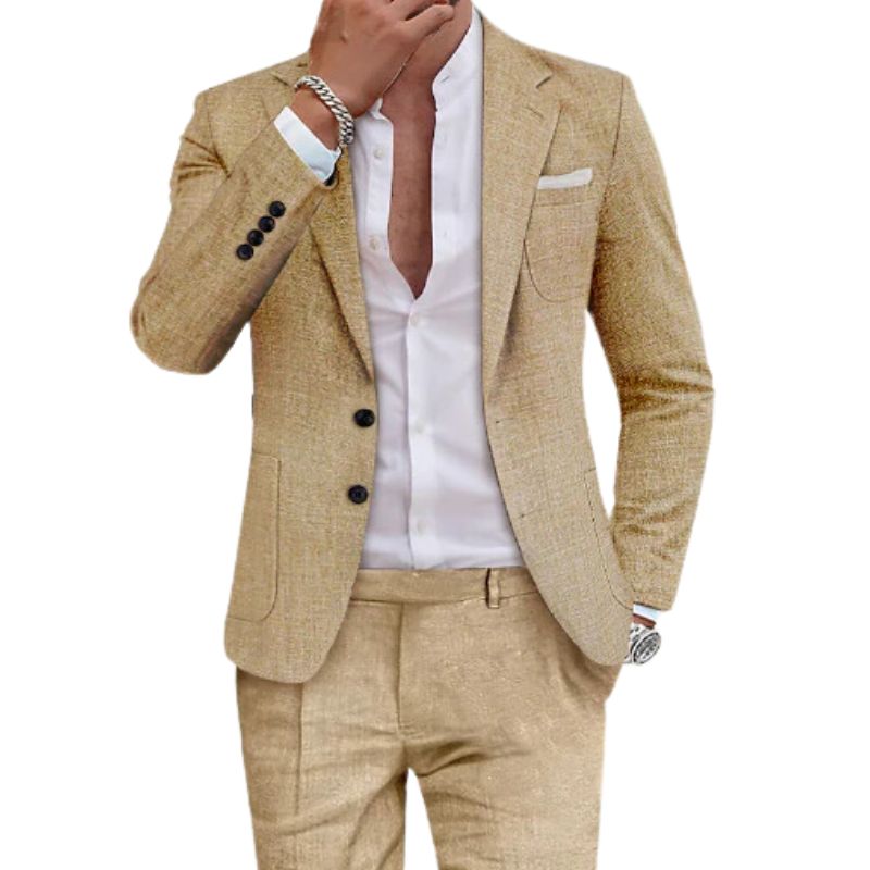 Mario - Stylish men's linen suit for warm days and casual elegance