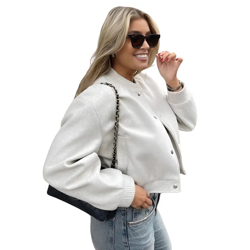 Charlotte - Trendy casual bomber jacket with a cropped design