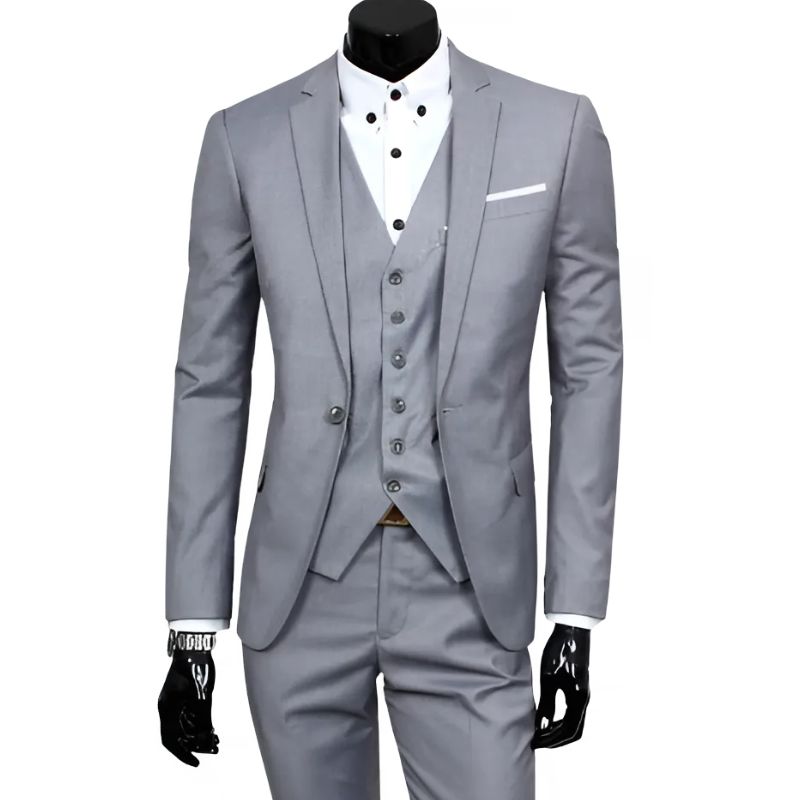 Remy - 3-piece men's suit with business blazer, waistcoat and trousers