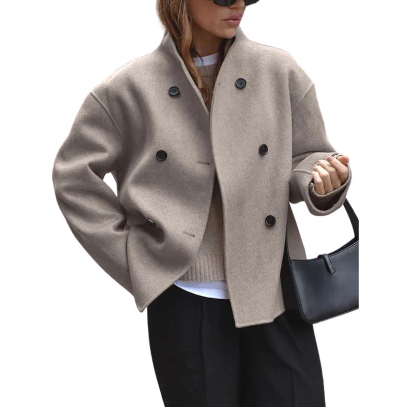 Mia - Stylish oversized coat with double button closure