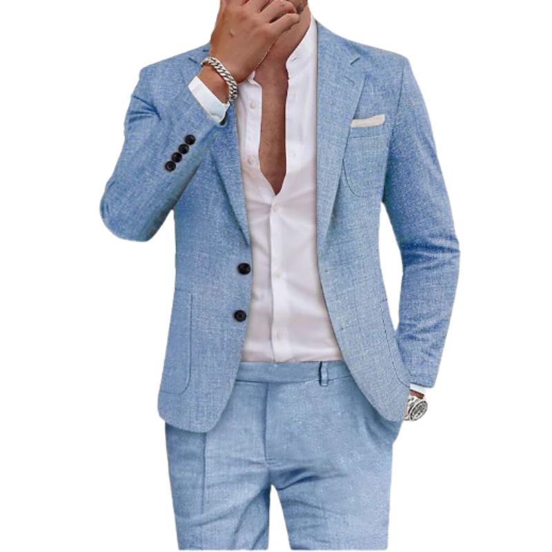 Mario - Stylish men's linen suit for warm days and casual elegance
