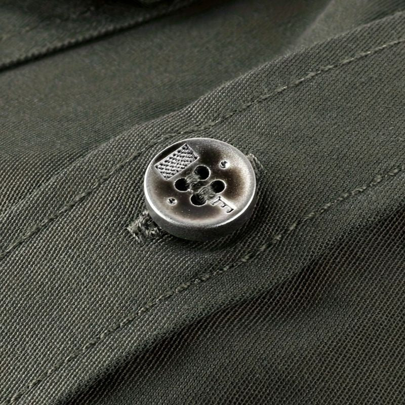 Men's cotton shirt - long sleeve, regular fit, with pockets