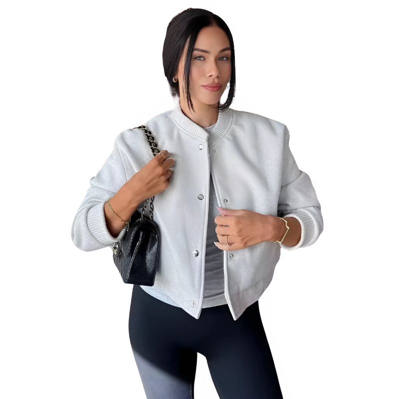 Charlotte - Trendy casual bomber jacket with a cropped design