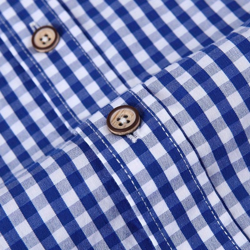 Men's casual checked shirt - breathable, long sleeves