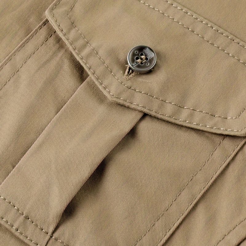 Men's cotton shirt - long sleeve, regular fit, with pockets