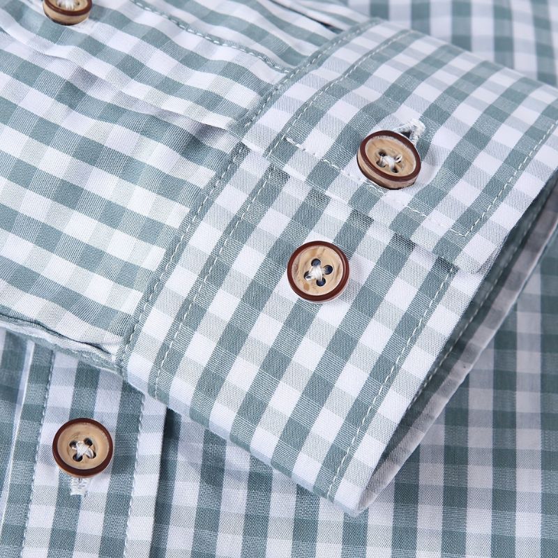 Men's casual checked shirt - breathable, long sleeves