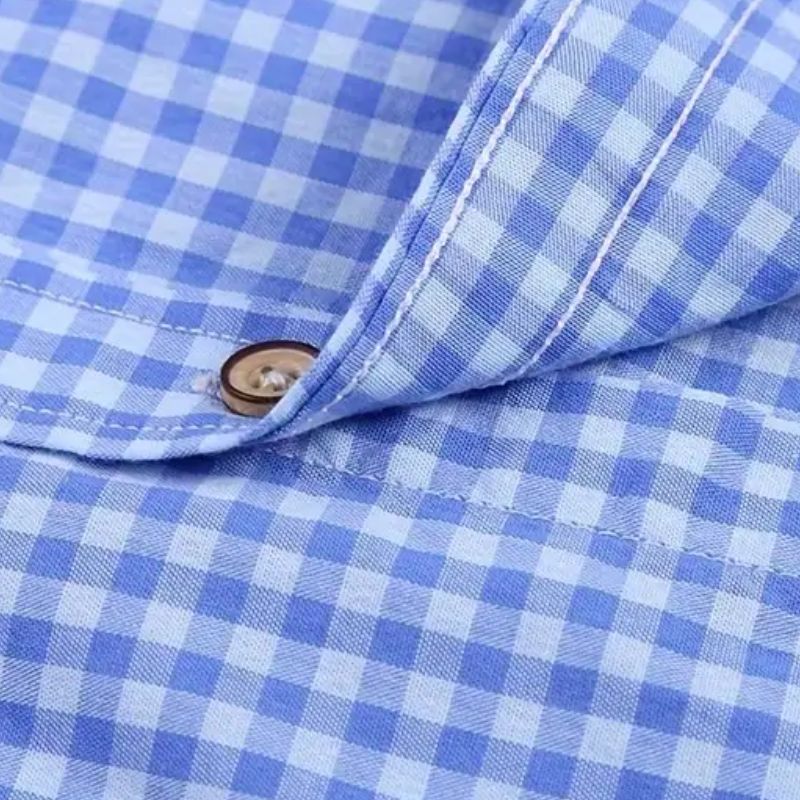 Men's casual checked shirt - breathable, long sleeves