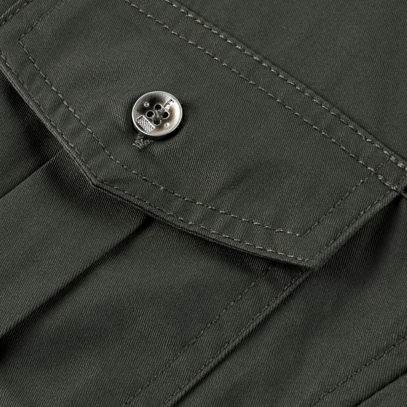 Men's cotton shirt - long sleeve, regular fit, with pockets