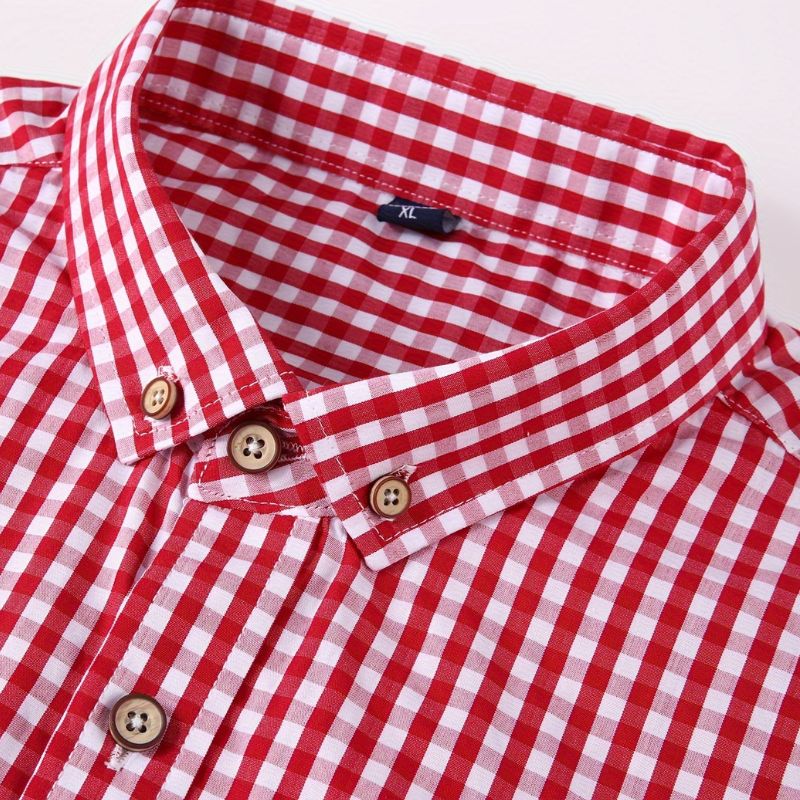 Men's casual checked shirt - breathable, long sleeves