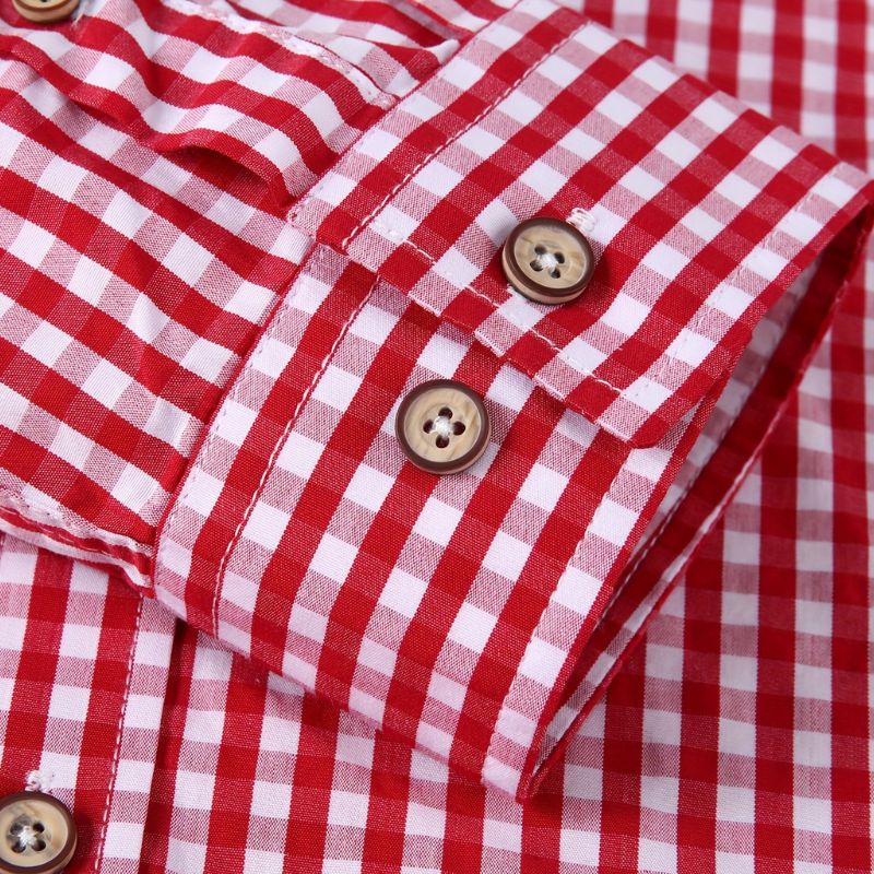 Men's casual checked shirt - breathable, long sleeves