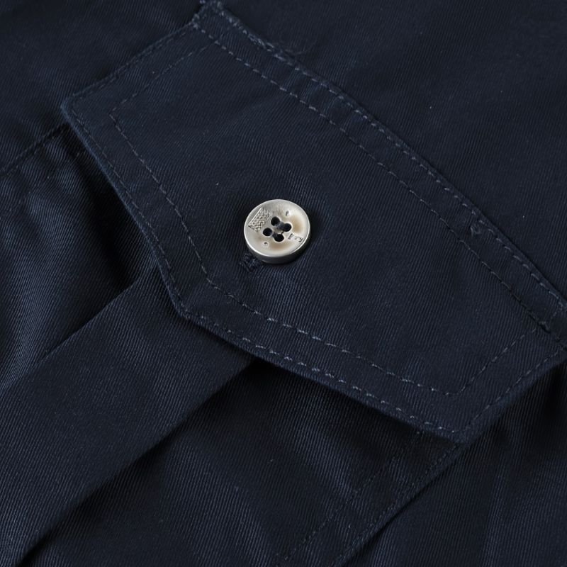 Men's cotton shirt - long sleeve, regular fit, with pockets